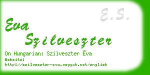 eva szilveszter business card